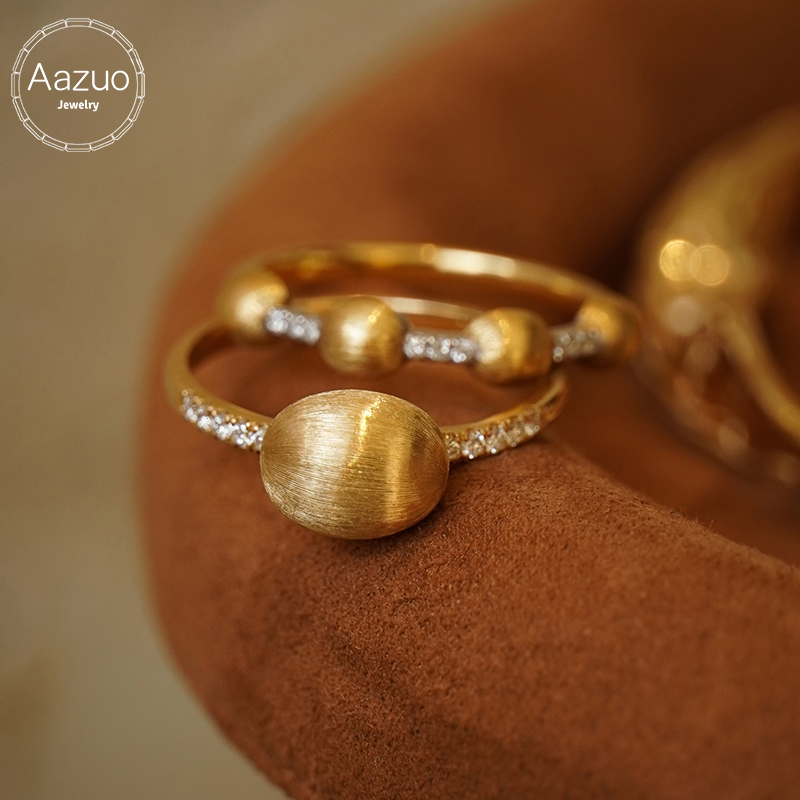 Women'S Fashion Rings Gold - Aazuo Mode Vintage Sieraden Echt 18K