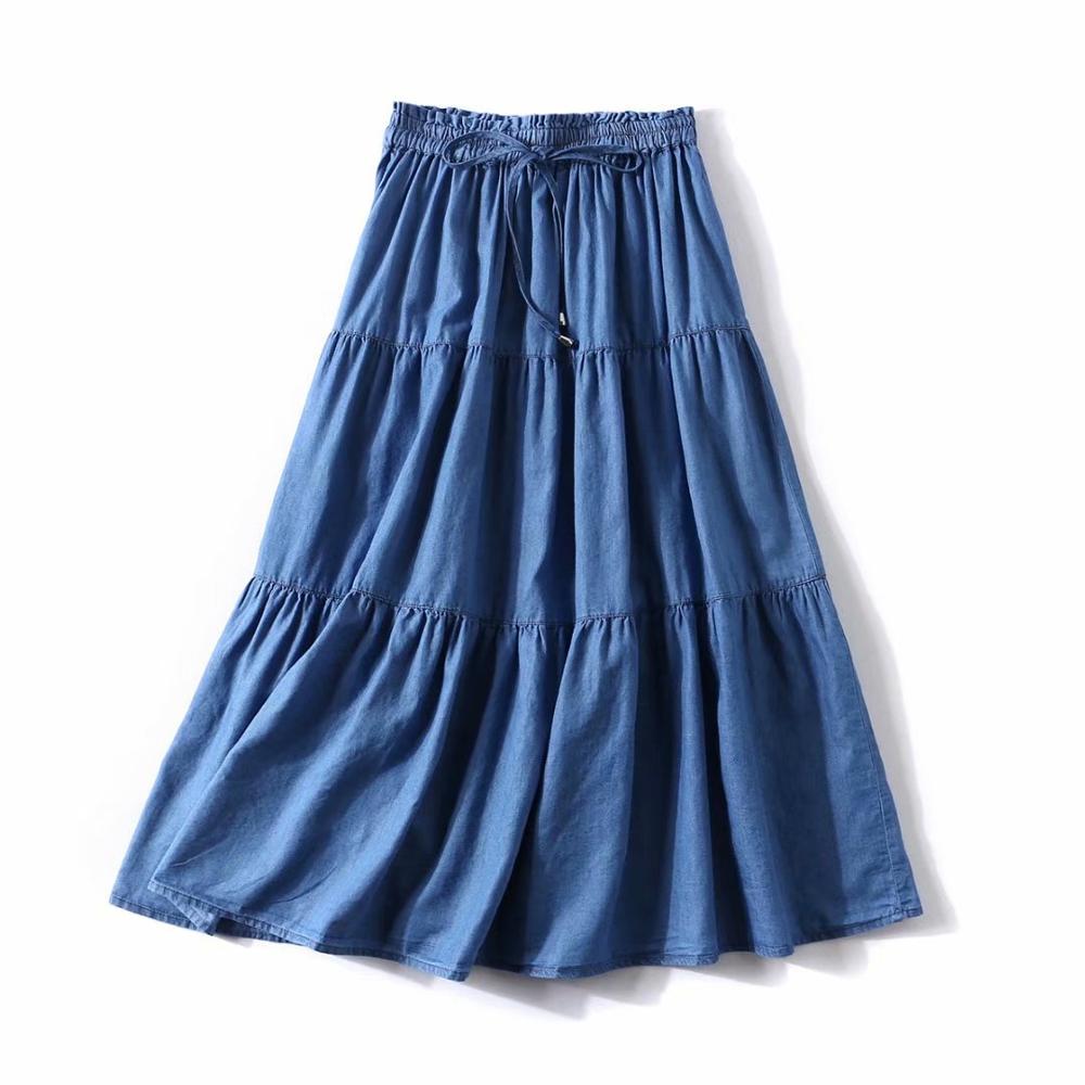 Pleated Skirt Women - Dames geplooide denim ruches rokken 2026