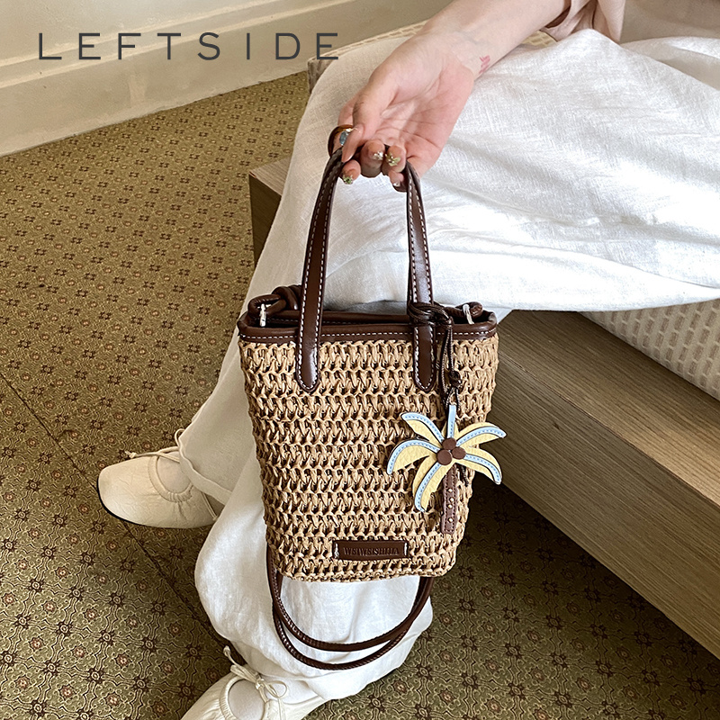 Women'S Fashion Trends Spring 2026 - Vrouwen Mini Stro Geweven Emmer Tas