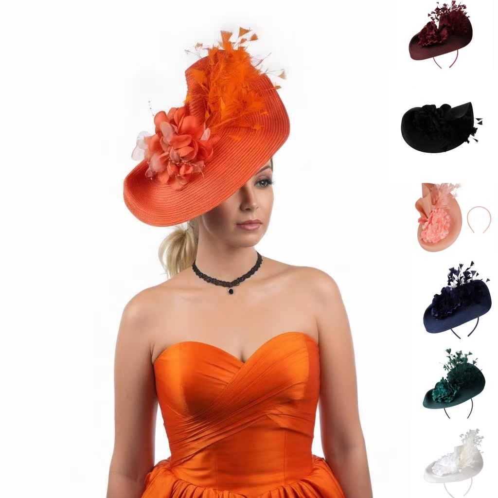 Women'S Fashion Kentucky Derby - 2026 Exaggerated strohoed met veren, fascinator