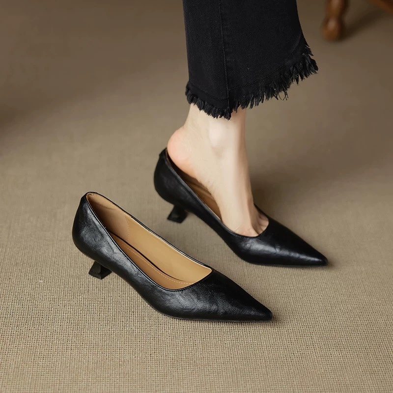 Women Fashion Simple - Eenvoudige stiletto enkele schoenen herfstmode suède