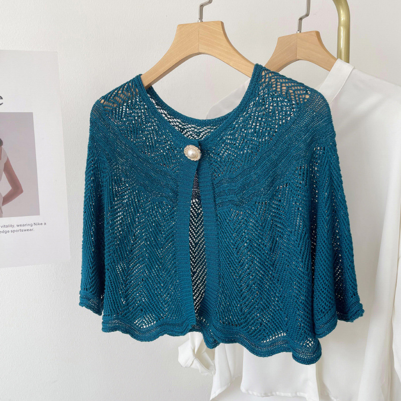 Women'S Fashion Poncho - Vrouwen Zomer Elegante Gehaakte Gebreide Cape