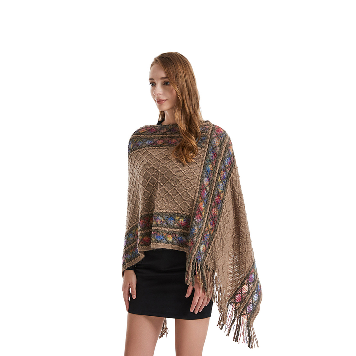 Women'S Fashion Poncho - Dames lente herfst poncho unieke vintage