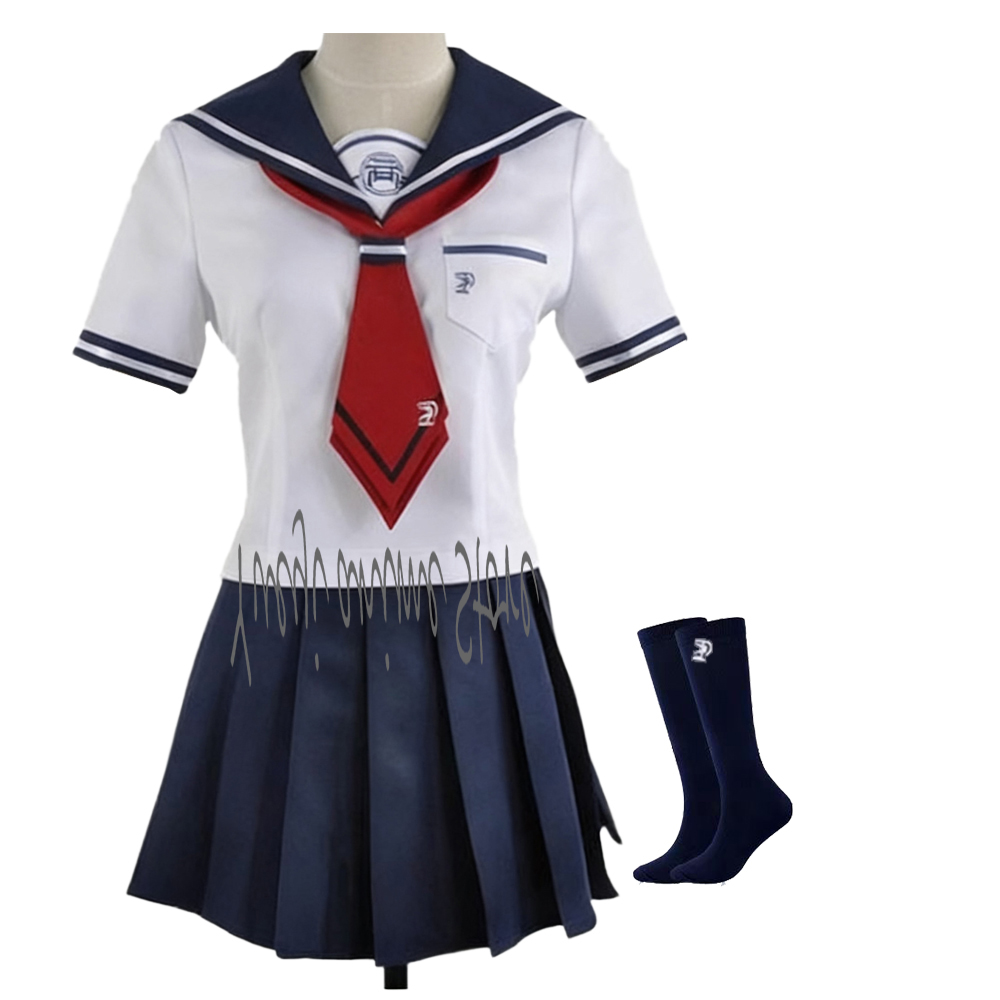 Pleated Skirt Women - aangepast-Anime Naegi Komaru Cosplay Kostuum-JK Sailor