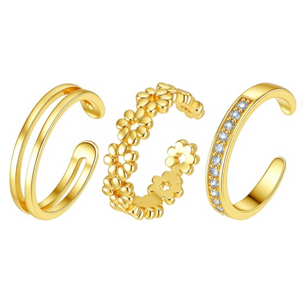 3-delige gouden open verstelba - Women'S Fashion Rings Gold recensie en prijs