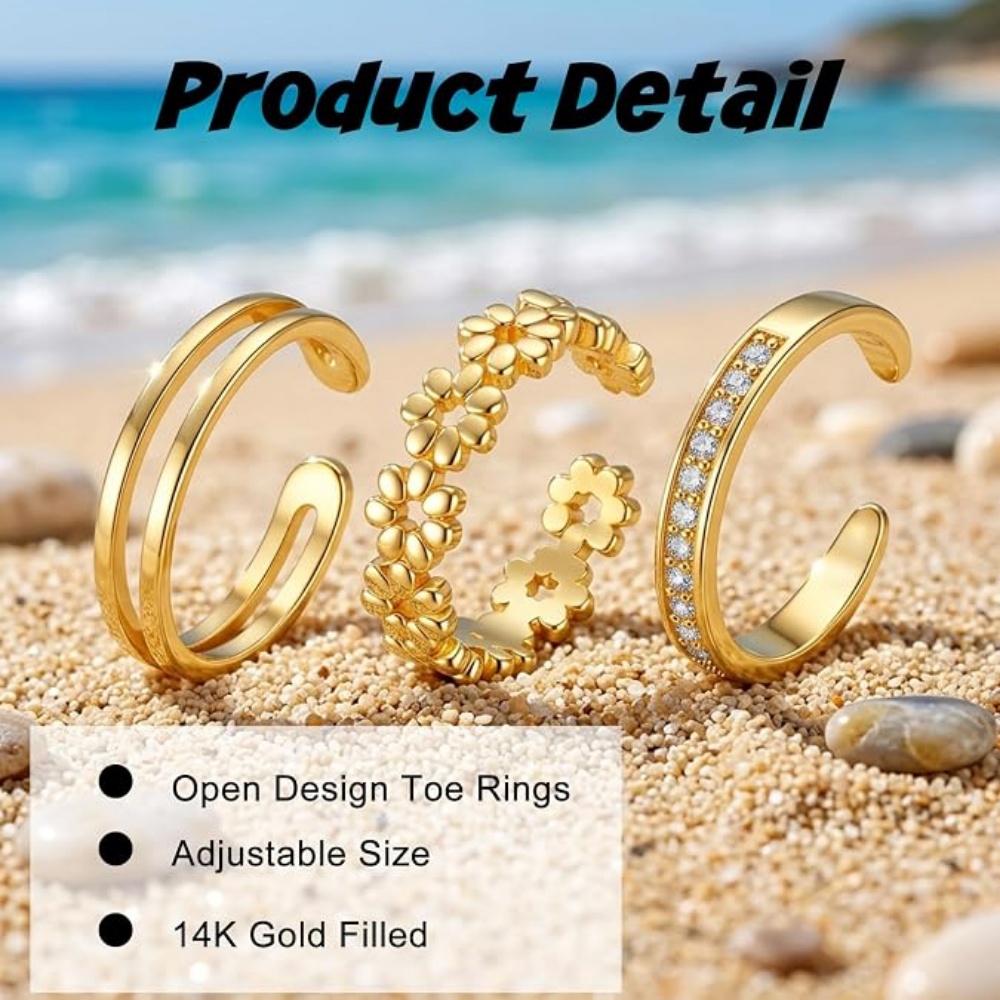 3-delige gouden open verstelba - Women'S Fashion Rings Gold recensie en prijs