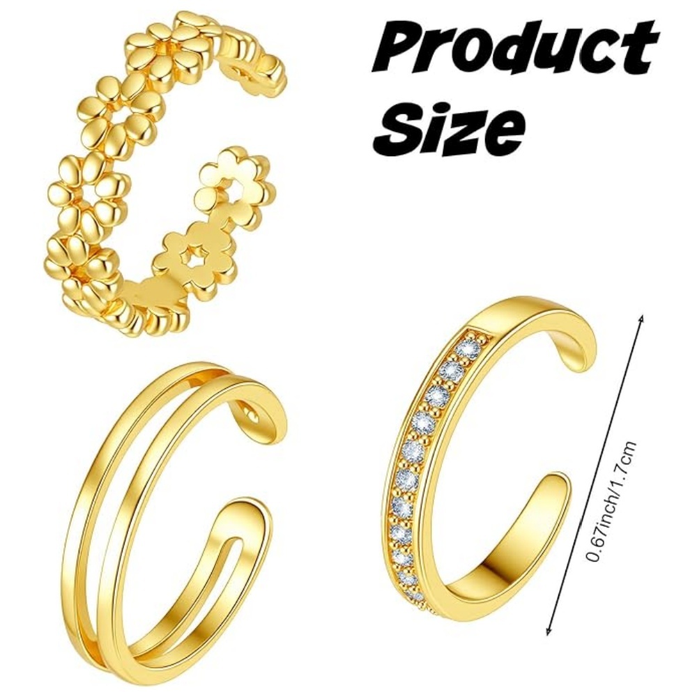 3-delige gouden open verstelba - Women'S Fashion Rings Gold recensie en prijs