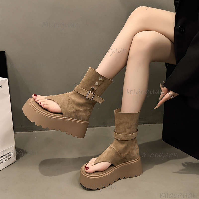 Kaki/Zwart Mode Platform Laarz - Women'S Fashion Trends Spring 2026 recensie en prijs