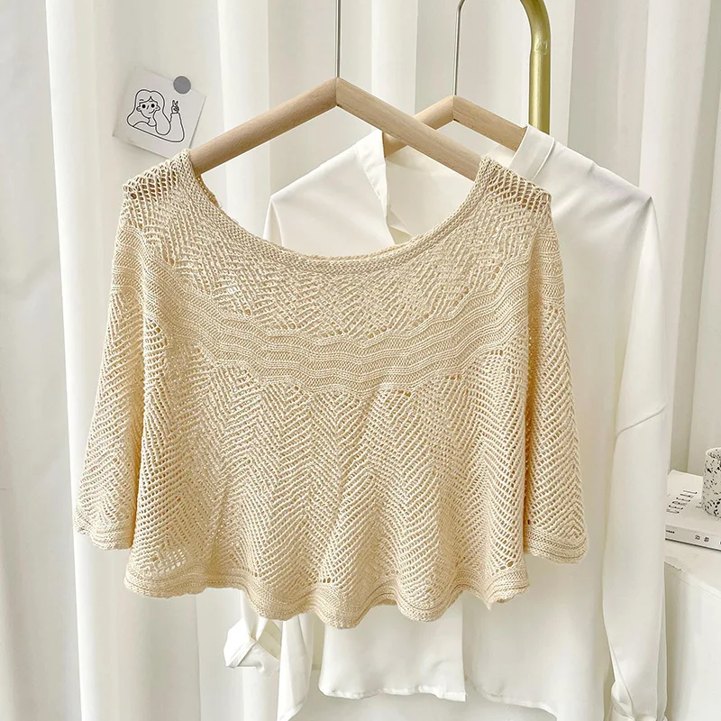 Effen Kleur Hollow Out Poncho  - Women'S Fashion Poncho recensie en prijs